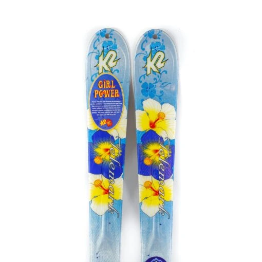 161cm K2 Shes Piste Tele Skis - Flat, Drilled Once - USED - Image 3