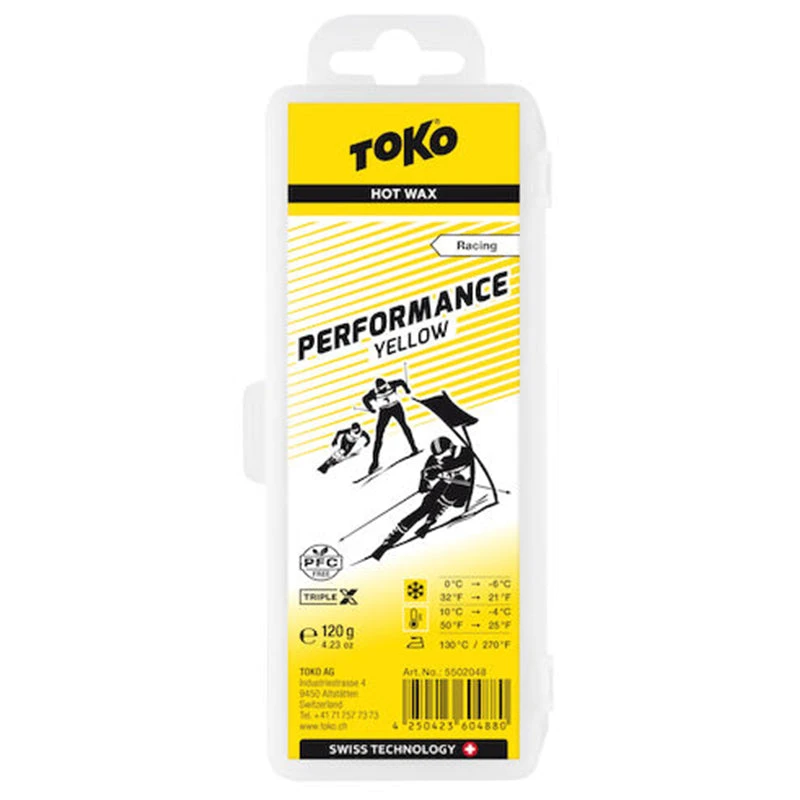 Toko New Performance Ski And Snowboard Hot Wax 120g Yellow - Fluoro Free 3 Toko New Performance Ski And Snowboard Hot Wax 120g Yellow - Fluoro Free